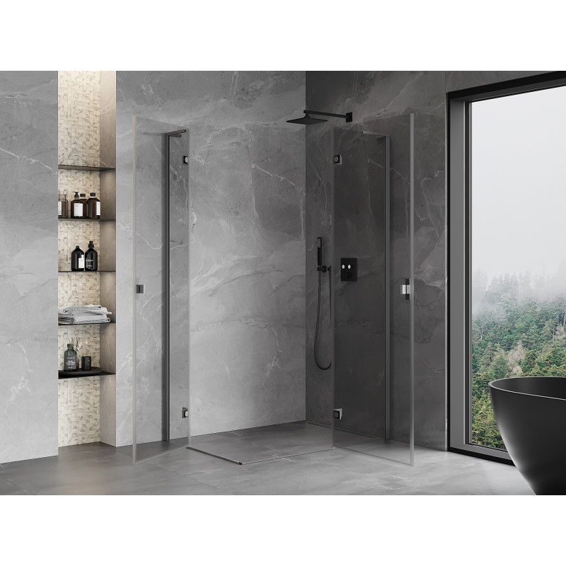 Mexen Mist-H L Duo kabina prysznicowa uchylna prawa 80 x 95 cm, transparent, gun metal - 8A5L-080L-095P-95-00