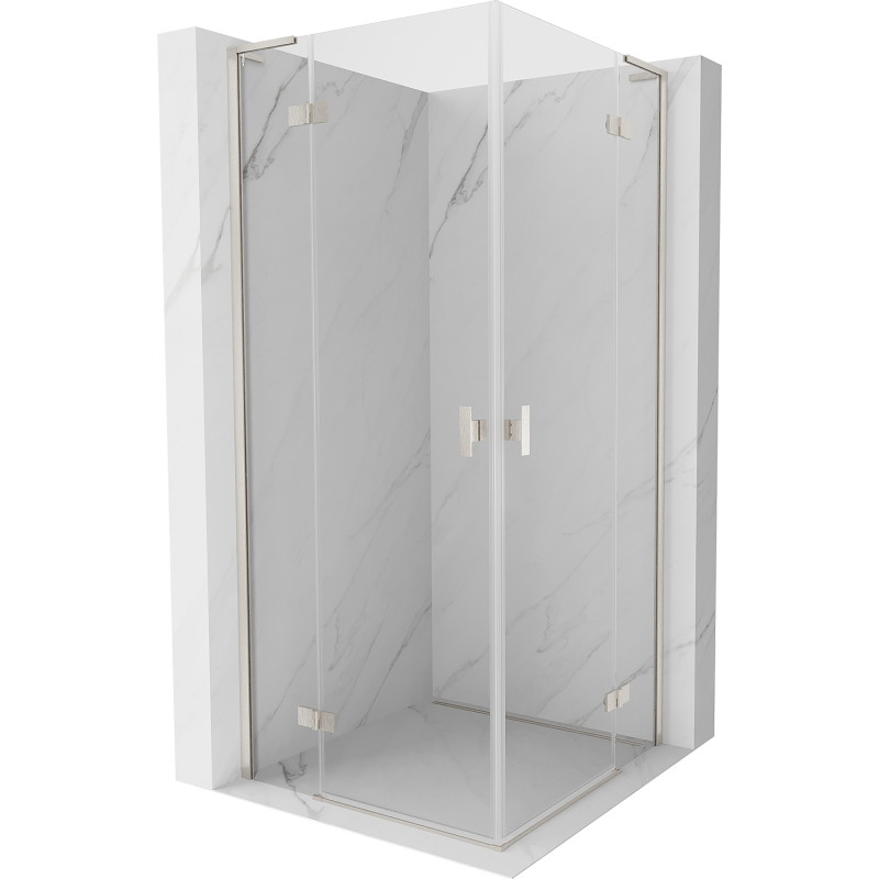 Mexen Mist-H L Duo kabina prysznicowa uchylna 70 x 70 cm, transparent, nikiel szczotkowany - 8A5L-070L-070P-97-00