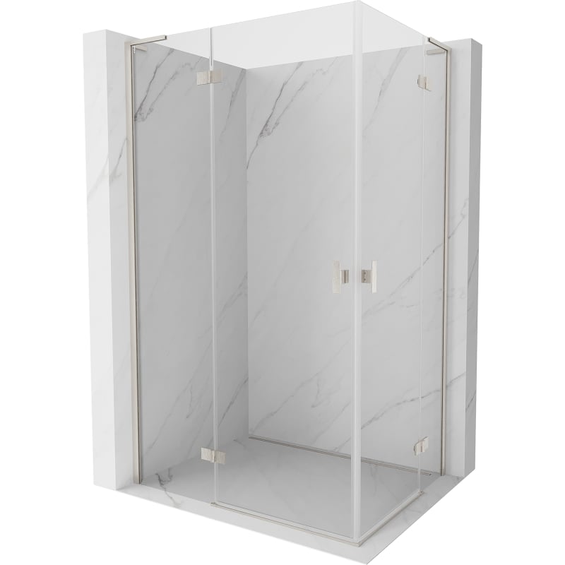Mexen Mist-H L Duo kabina prysznicowa uchylna lewa 105 x 75 cm, transparent, nikiel szczotkowany - 8A5L-105L-075P-97-00