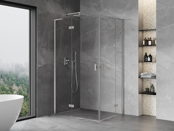 Mexen Mist-H L Duo kabina prysznicowa uchylna lewa 85 x 80 cm, transparent, nikiel szczotkowany - 8A5L-085L-080P-97-00