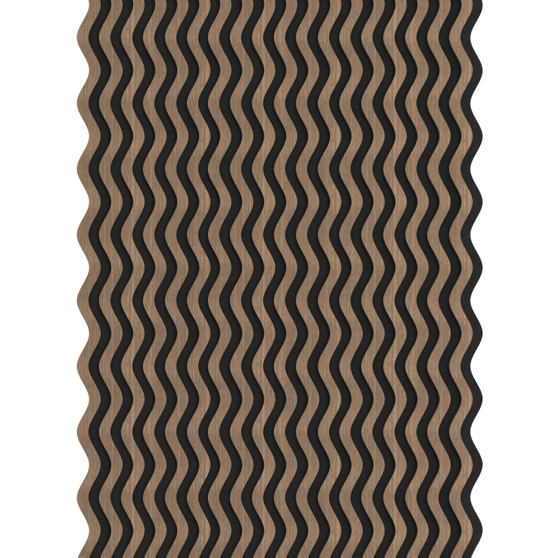 Mexen Lam-SF 02 lamele ścienne akustyczne 280 x 30 cm, filc 9 mm, fornir techniczny, Ciemny Orzech - S106-280-02-044