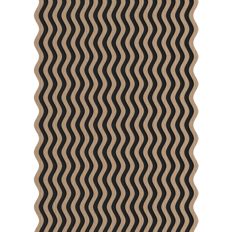 Mexen Lam-SF 02 lamele ścienne akustyczne 280 x 30 cm, filc 9 mm, fornir techniczny, Jasny Orzech - S106-280-02-047