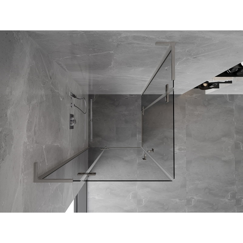 Mexen Mist-H L Duo kabina prysznicowa uchylna 85 x 85 cm, transparent, nikiel szczotkowany - 8A5L-085L-085P-97-00