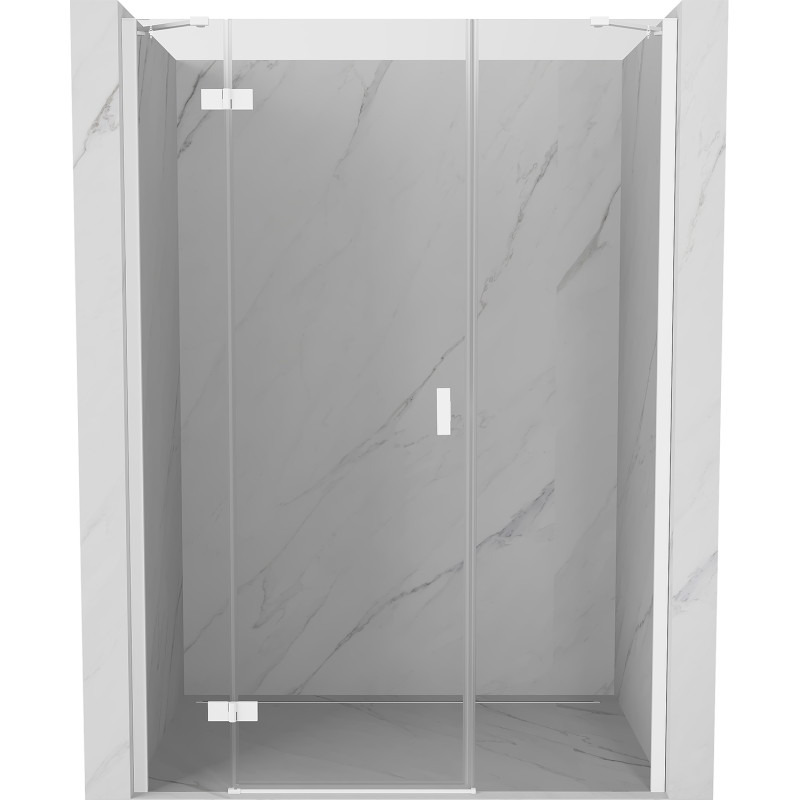 Mexen Mist-H drzwi prysznicowe uchylne lewe 140 cm, transparent, białe - 8A5-140-001-20-00-L
