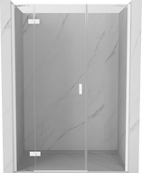 Mexen Mist-H drzwi prysznicowe uchylne lewe 140 cm, transparent, białe - 8A5-140-001-20-00-L