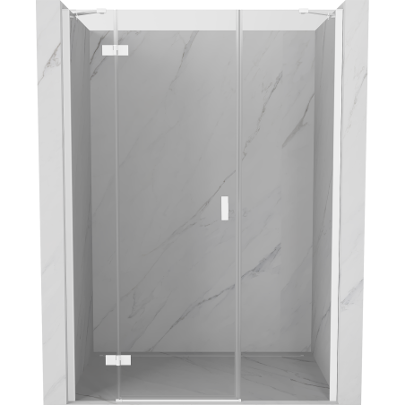 Mexen Mist-H drzwi prysznicowe uchylne lewe 155 cm, transparent, białe - 8A5-155-001-20-00-L