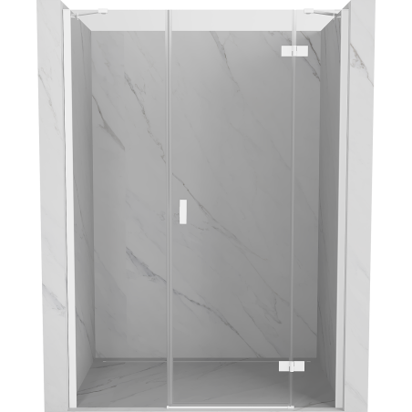 Mexen Mist-H drzwi prysznicowe uchylne prawe 135 cm, transparent, białe - 8A5-135-001-20-00-P