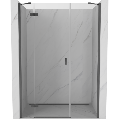 Mexen Mist-H drzwi prysznicowe uchylne lewe 130 cm, transparent, gun gray szczotkowany - 8A5-130-001-66-00-L