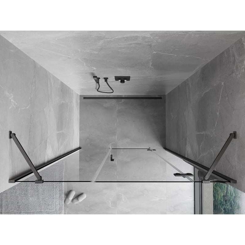 Mexen Mist-H drzwi prysznicowe uchylne prawe 125 cm, transparent, gun gray szczotkowany - 8A5-125-001-66-00-P