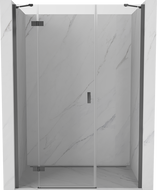 Mexen Mist-H drzwi prysznicowe uchylne lewe 130 cm, transparent, gun metal - 8A5-130-001-95-00-L