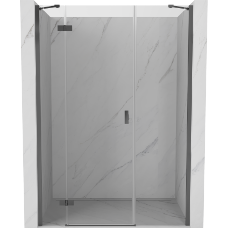 Mexen Mist-H drzwi prysznicowe uchylne lewe 145 cm, transparent, gun metal - 8A5-145-001-95-00-L
