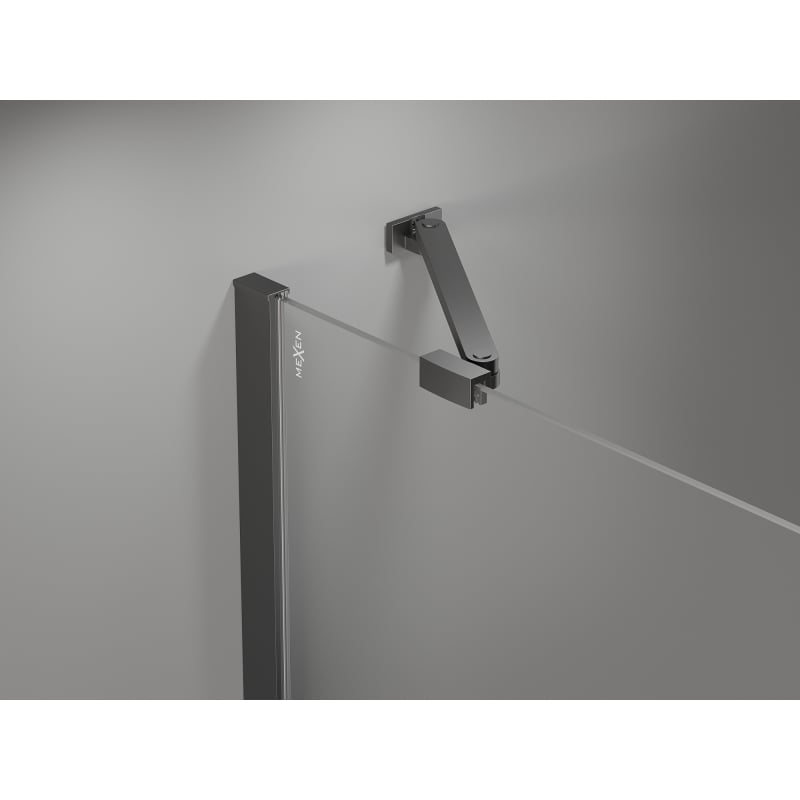 Mexen Mist-H drzwi prysznicowe uchylne prawe 135 cm, transparent, gun metal - 8A5-135-001-95-00-P