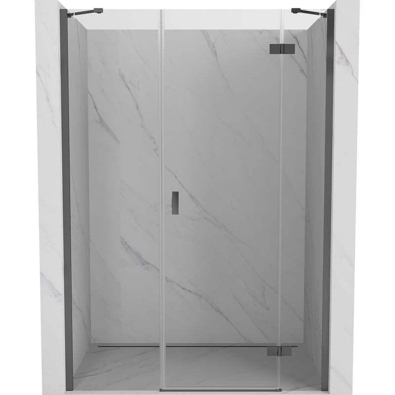 Mexen Mist-H drzwi prysznicowe uchylne prawe 130 cm, transparent, gun metal - 8A5-130-001-95-00-P