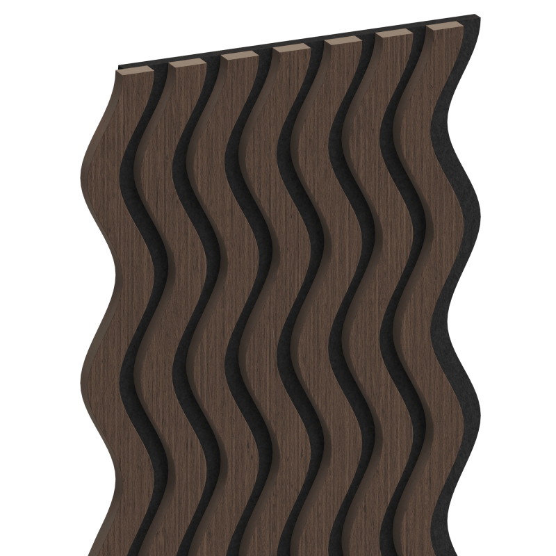 Mexen Lam-SF 02 lamele ścienne akustyczne 280 x 30 cm, filc 9 mm, fornir techniczny, Dąb Mocca - S106-280-02-045