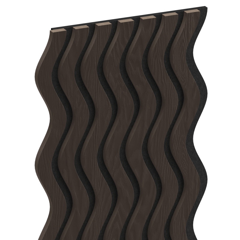 Mexen Lam-SF 02 lamele ścienne akustyczne 280 x 30 cm, filc 9 mm, fornir techniczny, Czarny Dąb - S106-280-02-046