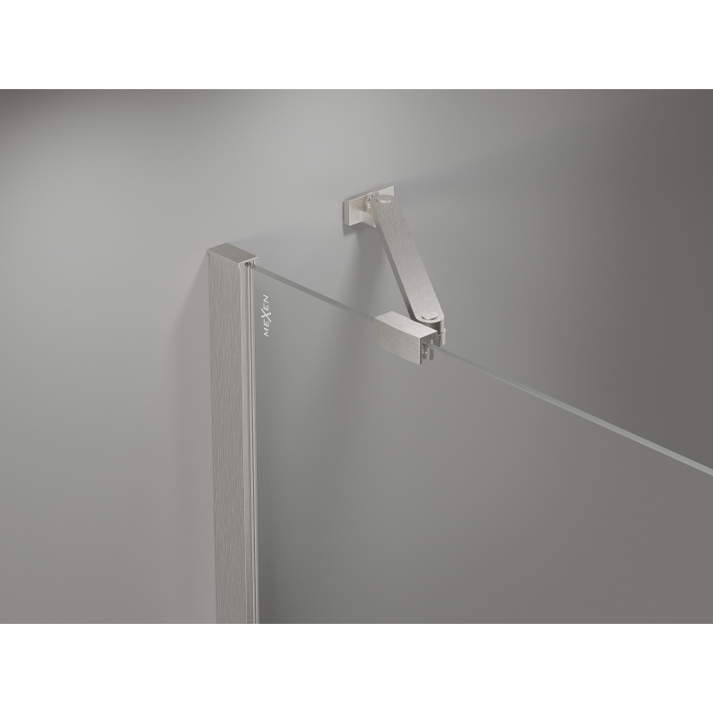 Mexen Mist-H drzwi prysznicowe uchylne lewe 145 cm, transparent, nikiel szczotkowany - 8A5-145-001-97-00-L