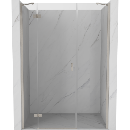 Mexen Mist-H drzwi prysznicowe uchylne lewe 155 cm, transparent, nikiel szczotkowany - 8A5-155-001-97-00-L