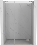 Mexen Mist-H drzwi prysznicowe uchylne prawe 135 cm, transparent, nikiel szczotkowany - 8A5-135-001-97-00-P