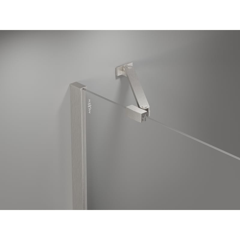 Mexen Mist-H drzwi prysznicowe uchylne prawe 155 cm, transparent, nikiel szczotkowany - 8A5-155-001-97-00-P
