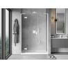 Mexen Mist-H L drzwi prysznicowe uchylne lewe 145 cm, transparent, białe - 8A5L-145-001-20-00-L