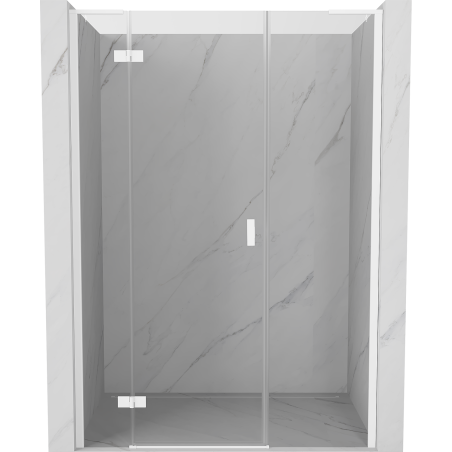 Mexen Mist-H L drzwi prysznicowe uchylne lewe 145 cm, transparent, białe - 8A5L-145-001-20-00-L