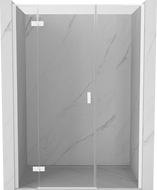 Mexen Mist-H L drzwi prysznicowe uchylne lewe 150 cm, transparent, białe - 8A5L-150-001-20-00-L