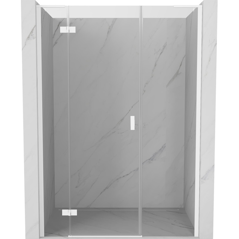Mexen Mist-H L drzwi prysznicowe uchylne lewe 155 cm, transparent, białe - 8A5L-155-001-20-00-L