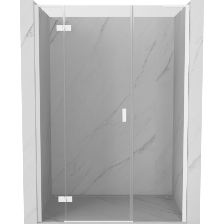Mexen Mist-H L drzwi prysznicowe uchylne lewe 155 cm, transparent, białe - 8A5L-155-001-20-00-L