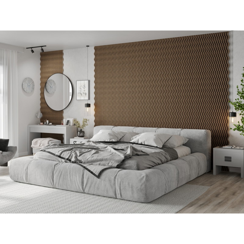 Mexen Lam-SF 02 lamele ścienne akustyczne 280 x 30 cm, filc 9 mm, fornir techniczny, Ciemny Orzech - S106-280-02-044