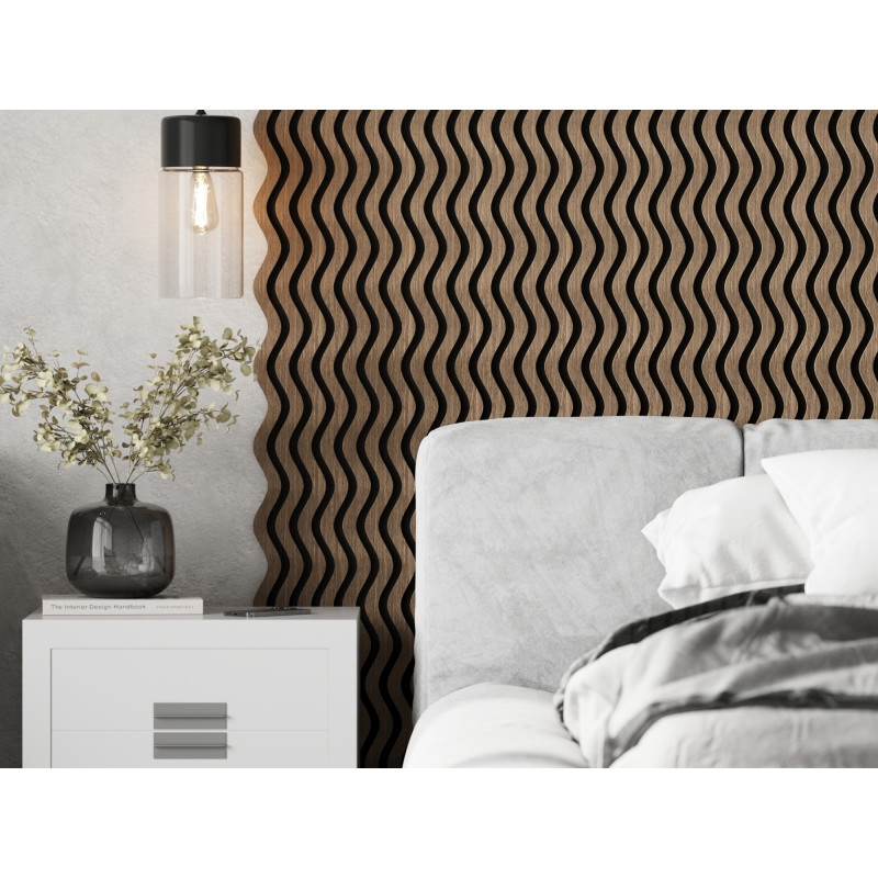Mexen Lam-SF 02 lamele ścienne akustyczne 280 x 30 cm, filc 9 mm, fornir techniczny, Ciemny Orzech - S106-280-02-044