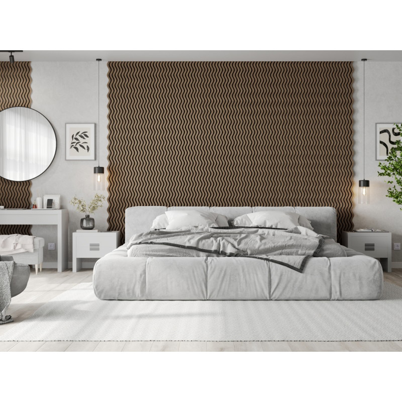Mexen Lam-SF 02 lamele ścienne akustyczne 280 x 30 cm, filc 9 mm, fornir techniczny, Ciemny Orzech - S106-280-02-044