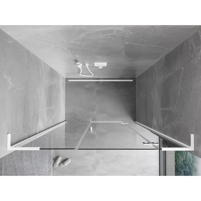 Mexen Mist-H L drzwi prysznicowe uchylne prawe 125 cm, transparent, białe - 8A5L-125-001-20-00-P