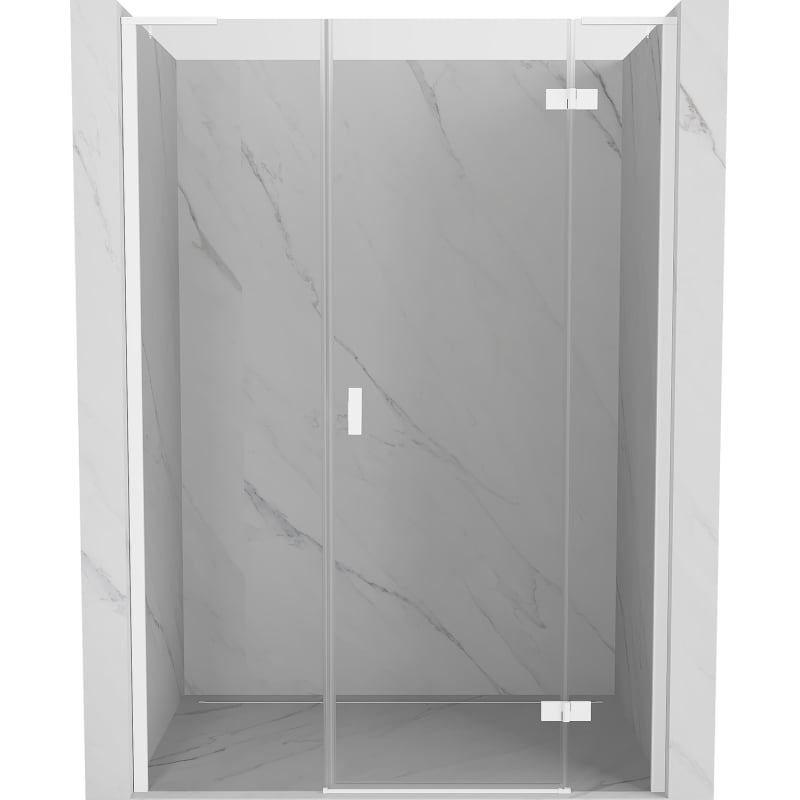 Mexen Mist-H L drzwi prysznicowe uchylne prawe 125 cm, transparent, białe - 8A5L-125-001-20-00-P