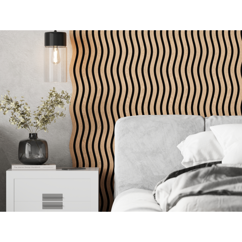 Mexen Lam-SF 01 lamele ścienne akustyczne 280 x 30 cm, filc 9 mm, fornir techniczny, Bielony Dąb - S106-280-01-040
