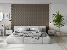 Mexen Lam-SF 01 lamele ścienne akustyczne 280 x 30 cm, filc 9 mm, fornir techniczny, Szary Dąb - S106-280-01-043