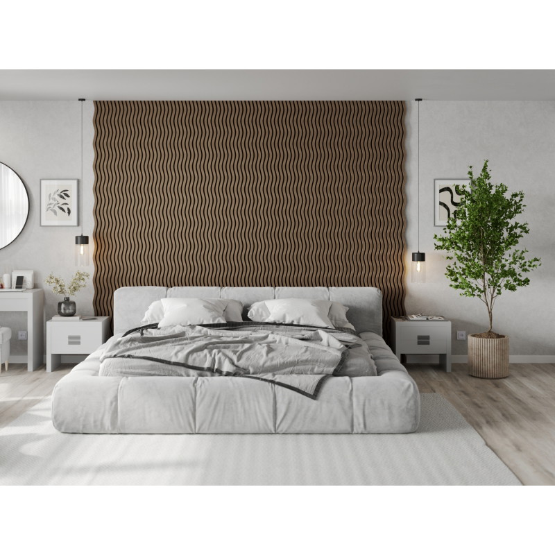 Mexen Lam-SF 01 lamele ścienne akustyczne 280 x 30 cm, filc 9 mm, fornir techniczny, Ciemny Orzech - S106-280-01-044