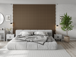 Mexen Lam-SF 01 lamele ścienne akustyczne 280 x 30 cm, filc 9 mm, fornir techniczny, Ciemny Orzech - S106-280-01-044
