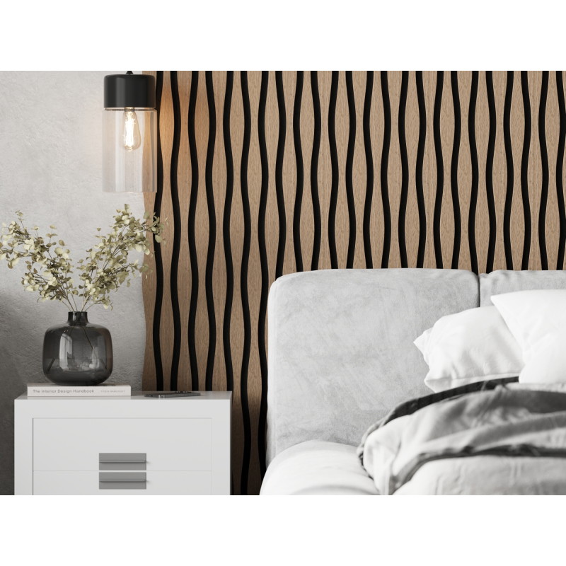Mexen Lam-SF 26 lamele ścienne akustyczne 280 x 30 cm, filc 9 mm, fornir techniczny, Jasny Orzech - S106-280-26-047