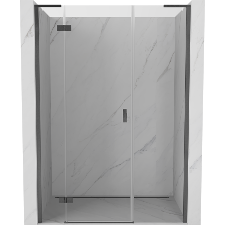 Mexen Mist-H L drzwi prysznicowe uchylne lewe 145 cm, transparent, gun gray szczotkowany - 8A5L-145-001-66-00-L