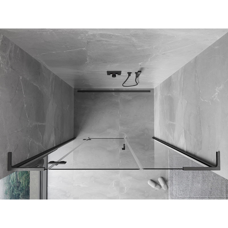 Mexen Mist-H L drzwi prysznicowe uchylne lewe 155 cm, transparent, gun gray szczotkowany - 8A5L-155-001-66-00-L