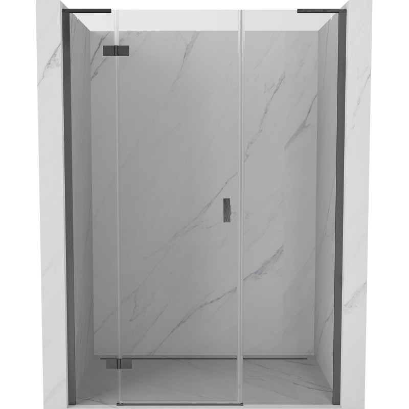 Mexen Mist-H L drzwi prysznicowe uchylne lewe 155 cm, transparent, gun gray szczotkowany - 8A5L-155-001-66-00-L