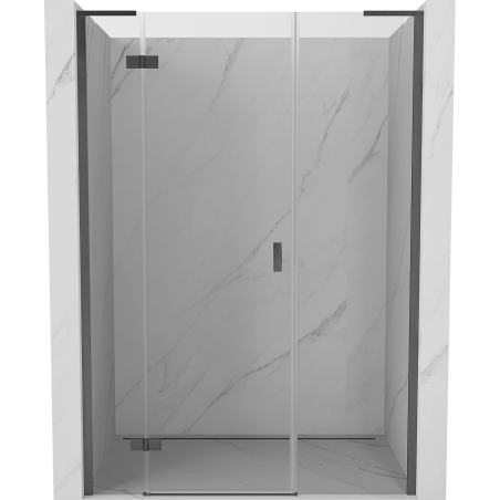 Mexen Mist-H L drzwi prysznicowe uchylne lewe 160 cm, transparent, gun gray szczotkowany - 8A5L-160-001-66-00-L