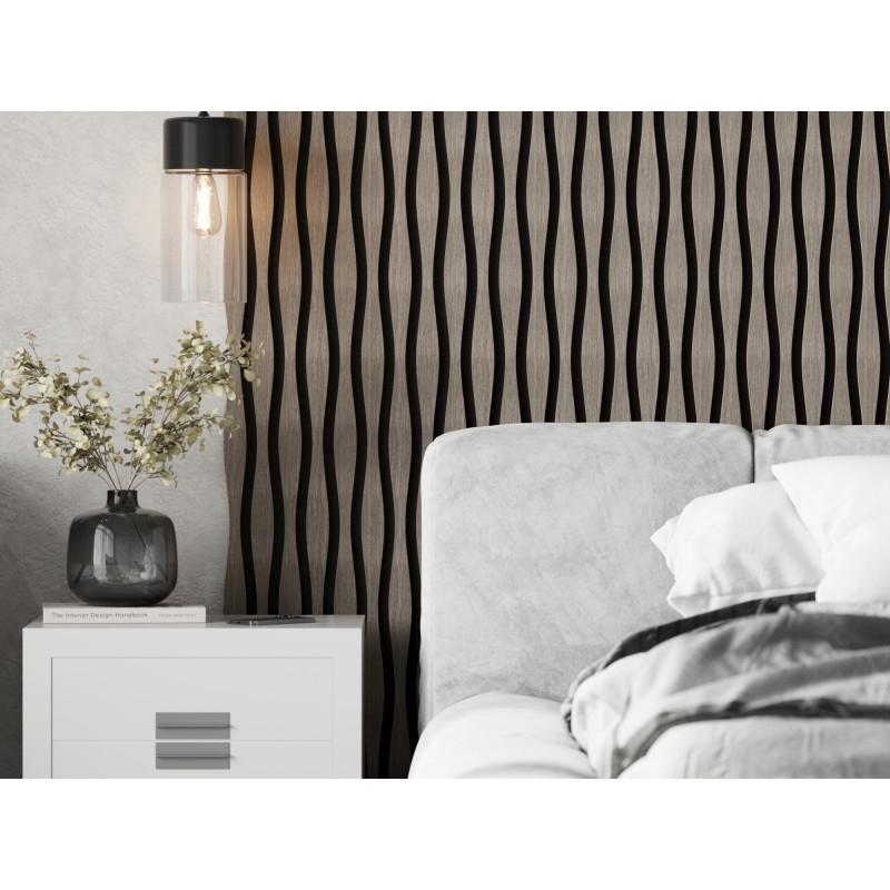 Mexen Lam-SF 26 lamele ścienne akustyczne 280 x 30 cm, filc 9 mm, fornir techniczny, Szary Dąb - S106-280-26-043