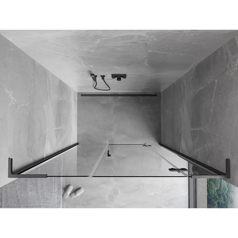 Mexen Mist-H L drzwi prysznicowe uchylne prawe 135 cm, transparent, gun gray szczotkowany - 8A5L-135-001-66-00-P