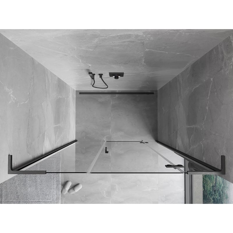 Mexen Mist-H L drzwi prysznicowe uchylne prawe 145 cm, transparent, gun gray szczotkowany - 8A5L-145-001-66-00-P