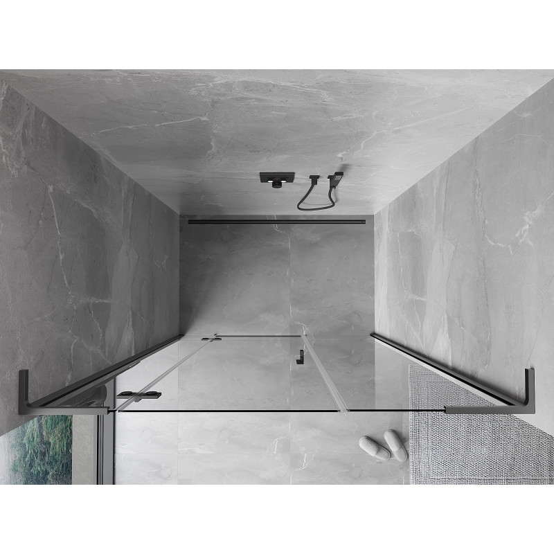 Mexen Mist-H L drzwi prysznicowe uchylne lewe 155 cm, transparent, gun metal - 8A5L-155-001-95-00-L