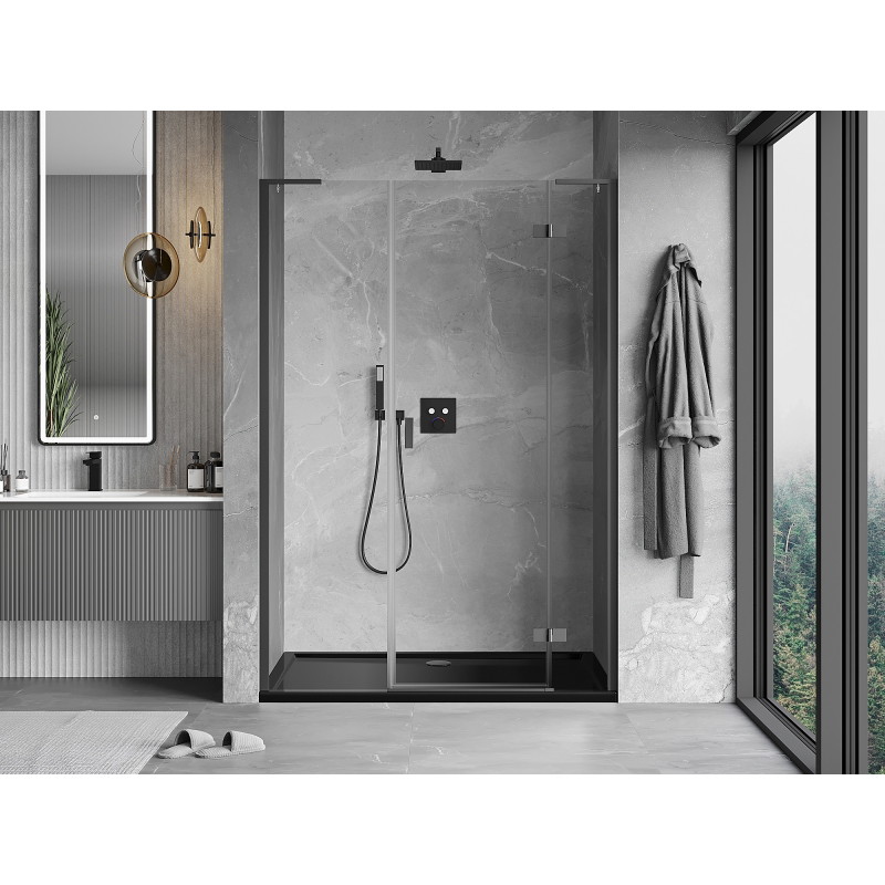 Mexen Mist-H L drzwi prysznicowe uchylne prawe 120 cm, transparent, gun metal - 8A5L-120-001-95-00-P