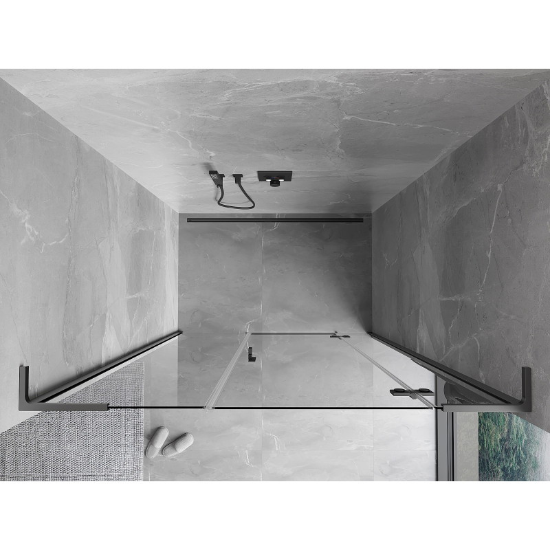 Mexen Mist-H L drzwi prysznicowe uchylne prawe 155 cm, transparent, gun metal - 8A5L-155-001-95-00-P