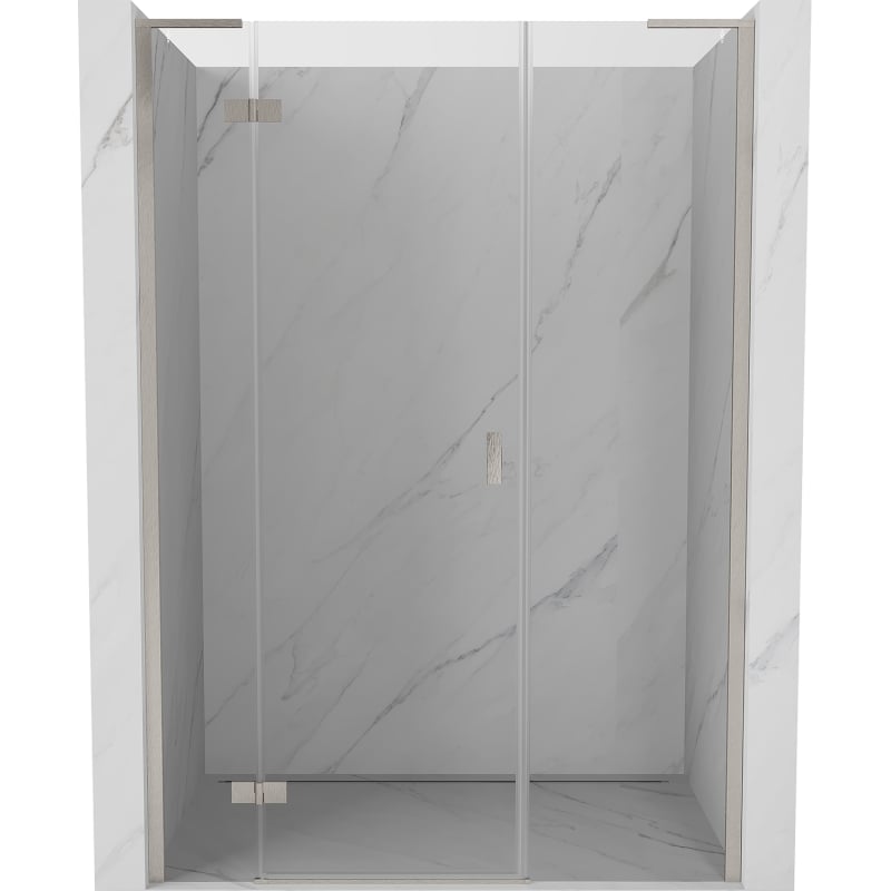 Mexen Mist-H L drzwi prysznicowe uchylne lewe 150 cm, transparent, nikiel szczotkowany - 8A5L-150-001-97-00-L