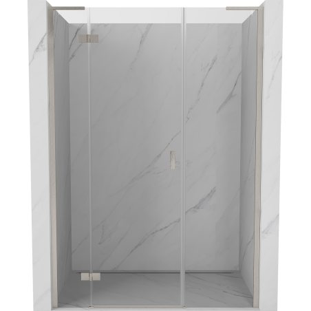 Mexen Mist-H L drzwi prysznicowe uchylne lewe 150 cm, transparent, nikiel szczotkowany - 8A5L-150-001-97-00-L